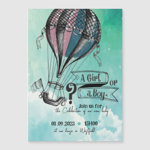 Cute Luftballong Magnet-inbjudan