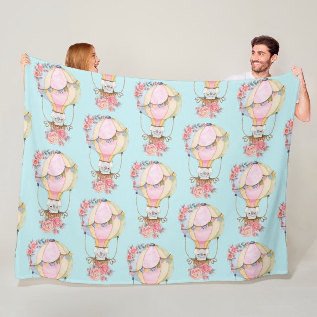 Cute Luftballong med Mönster i bärväder Fleecefilt (På plats)