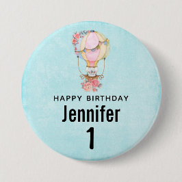 Cute Luftballong Watercolor Birthday Knapp