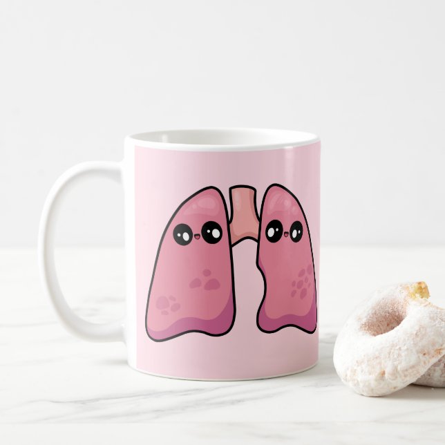 Cute Lungs - Humanbiologi Kaffemugg (Med munk)