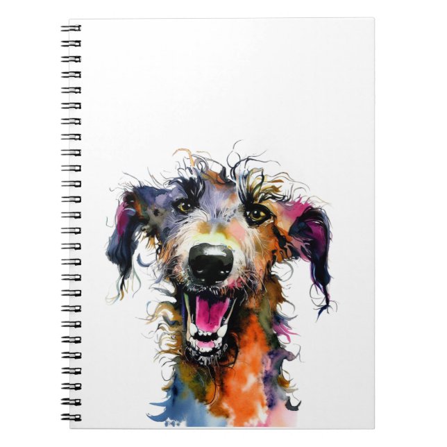 Cute Lurcher | Färglös lurkardesign Anteckningsbok (Framsidan)