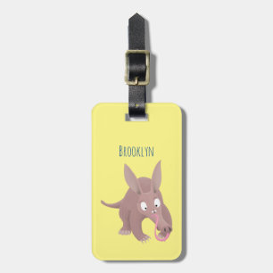Cute lustig aardvark-tecknad bagagebricka