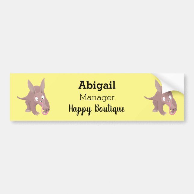 Cute lustig aardvark-tecknad bildekal (Framsidan)