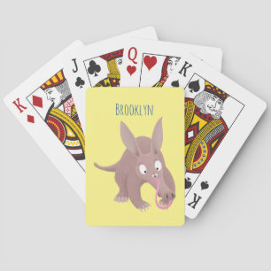 Cute lustig aardvark-tecknad casinokort