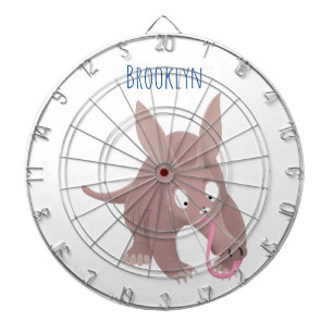Cute lustig aardvark-tecknad darttavla
