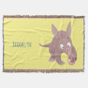 Cute lustig aardvark-tecknad filt