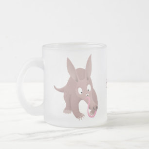 Cute lustig aardvark-tecknad frostad glasmugg