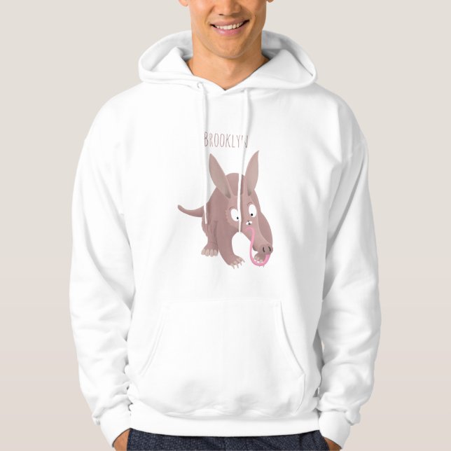 Cute lustig aardvark-tecknad hoodie (Framsida)