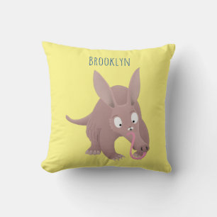 Cute lustig aardvark-tecknad kudde