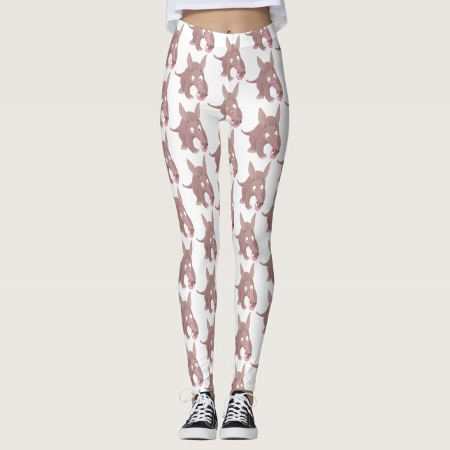 Cute lustig aardvark-tecknad leggings (Framsida)