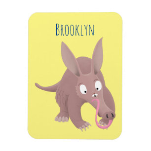 Cute lustig aardvark-tecknad magnet
