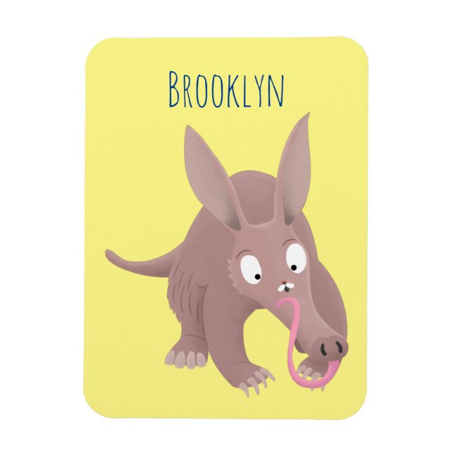 Cute lustig aardvark-tecknad magnet (Vertikal)