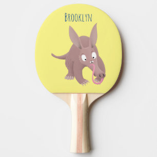 Cute lustig aardvark-tecknad pingisracket