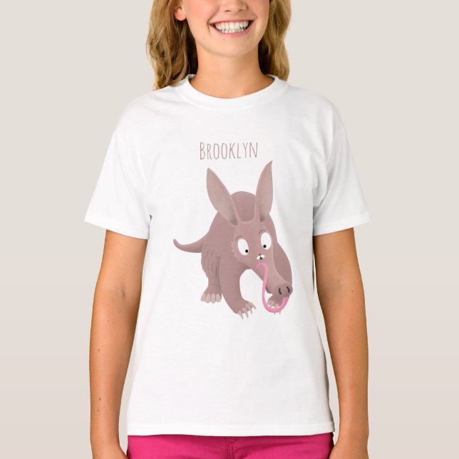 Cute lustig aardvark-tecknad t shirt (Framsida)