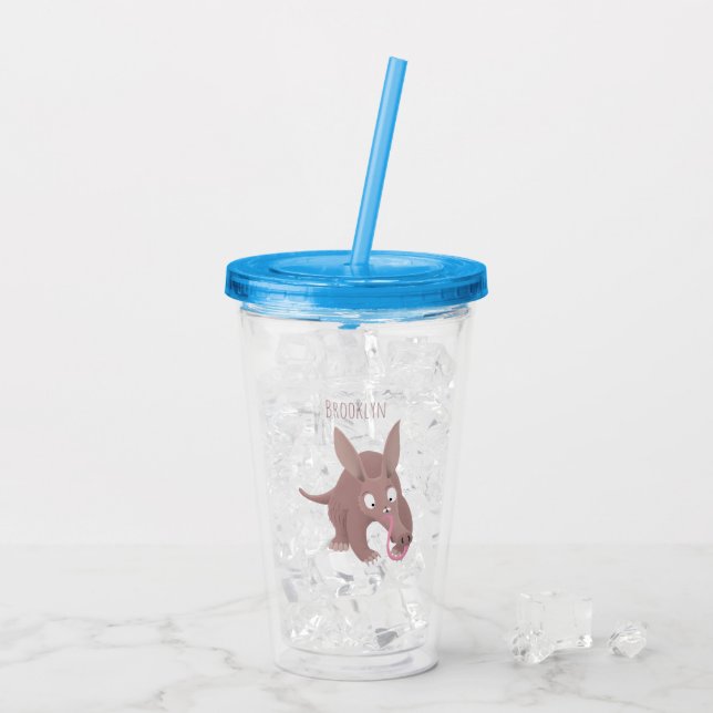 Cute lustig aardvark-tecknad take away mugg (Baksida Ice)