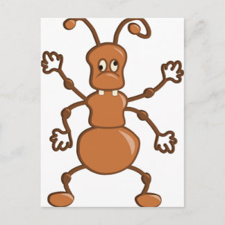 Cute lustig Ant-tecknad Vykort
