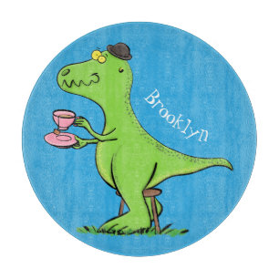 Cute lustig grönt för att rex dinosaur-tecknad