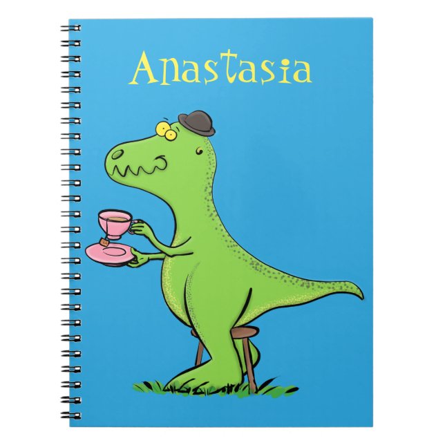 Cute lustig grönt för att rex dinosaur-tecknad anteckningsbok (Framsidan)
