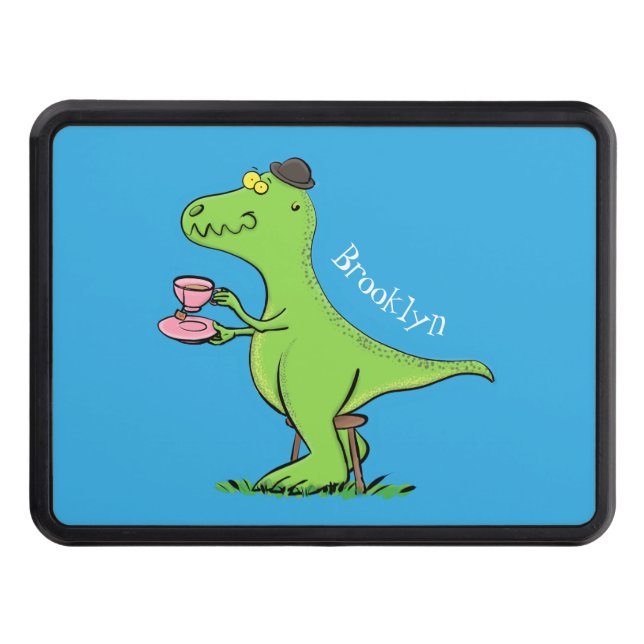 Cute lustig grönt för att rex dinosaur-tecknad dragkroksskydd (Framsidan)