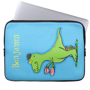 Cute lustig grönt för att rex dinosaur-tecknad laptop fodral