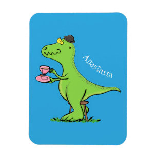 Cute lustig grönt för att rex dinosaur-tecknad magnet