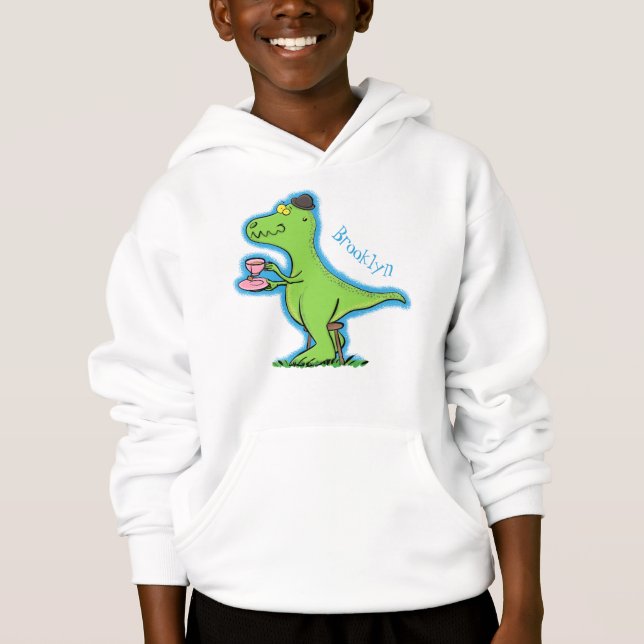 Cute lustig grönt för att rex dinosaur-tecknad t shirt (Framsida)