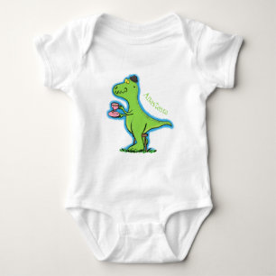 Cute lustig grönt för att rex dinosaur-tecknad t shirt