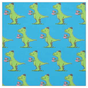 Cute lustig grönt för att rex dinosaur-tecknad tyg