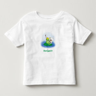 Cute lustig grönt groda tecknad illustration t shirt
