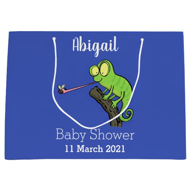 Cute lustig grönt lycklig chameleon-tecknad (Framsidan)