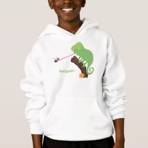 Cute lustig grönt lycklig chameleon-tecknad t shirt
