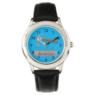 Cute, lustig hammare och nagel tecknad illustratio armbandsur