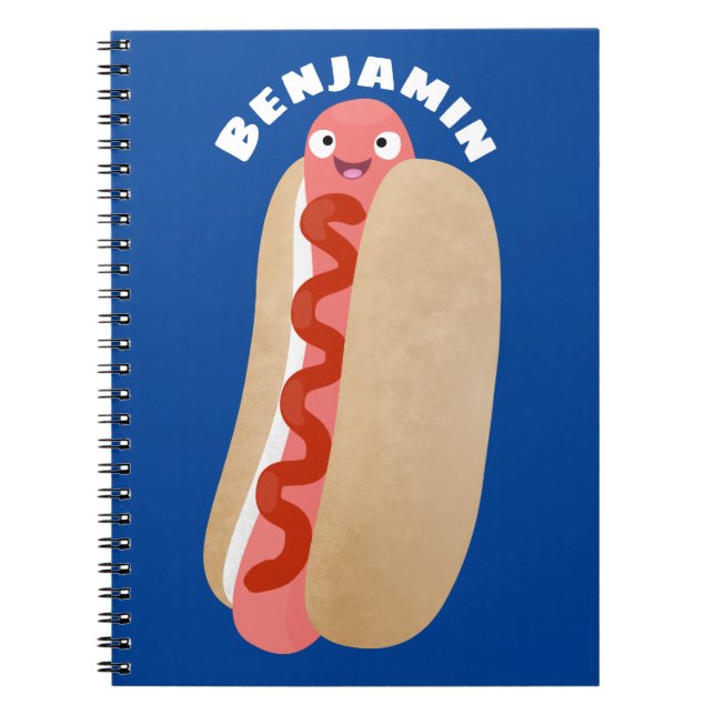Cute lustig hett hund Weiner tecknad Anteckningsbok (Framsidan)