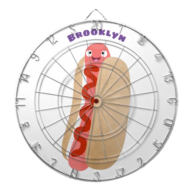 Cute lustig hett hund Weiner tecknad Darttavla (Framsidan)