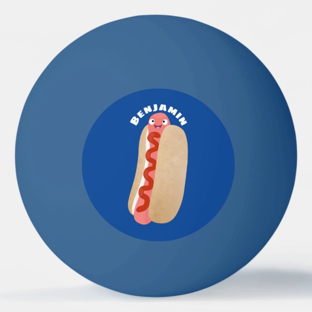 Cute lustig hett hund Weiner tecknad Pingisboll (Framsidan)