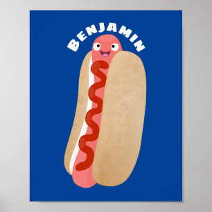 Cute lustig hett hund Weiner tecknad Poster