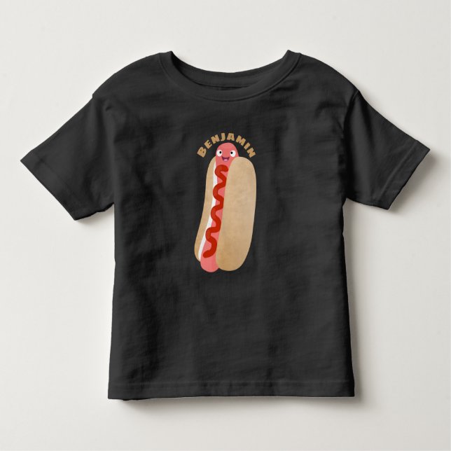Cute lustig hett hund Weiner tecknad T Shirt (Framsida)
