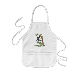 Cute lustig illustration av baby gorilla tecknad barnförkläde