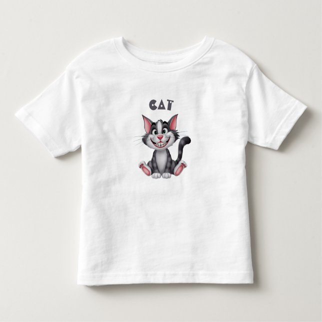 Cute lustig lilla katt t shirt (Framsida)
