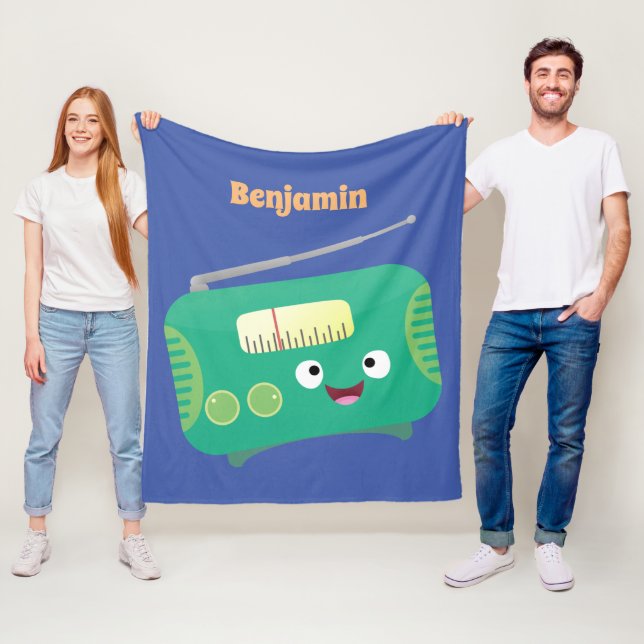 Cute lustig lycklig-tecknad fleecefilt (På plats)