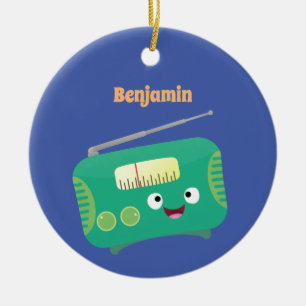 Cute lustig lycklig-tecknad julgransprydnad keramik