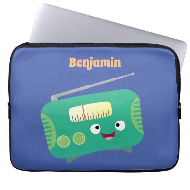 Cute lustig lycklig-tecknad laptop fodral (Framsidan)