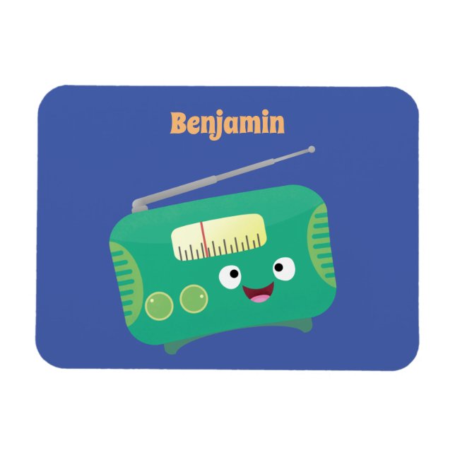 Cute lustig lycklig-tecknad magnet (Horisontell)