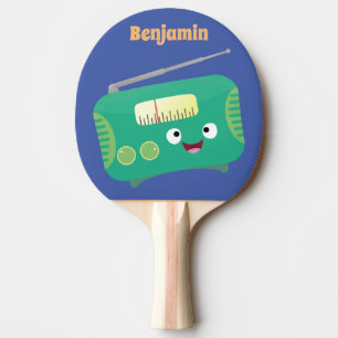 Cute lustig lycklig-tecknad pingisracket