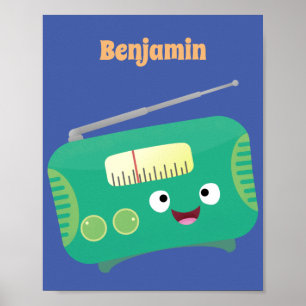 Cute lustig lycklig-tecknad poster