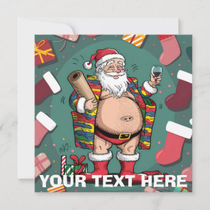 Cute lustig pappa jul inbjudningar