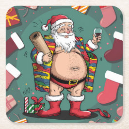 Cute lustig pappa jul underlägg papper kvadrat