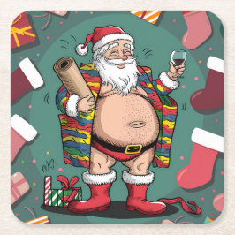 Cute lustig pappa jul underlägg papper kvadrat