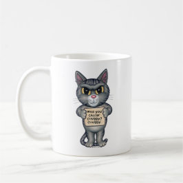 Cute lustig Tabby katt Tecknad Art Kaffemugg