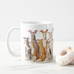 Cute lustig tecknad greyhound hund älskare mugg